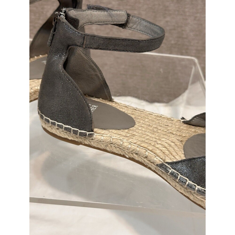 Eileen Fisher Lala Espadrilles Shoes Soft Pewter Metallic Flats US 8.5 EUC - Picture 15 of 16